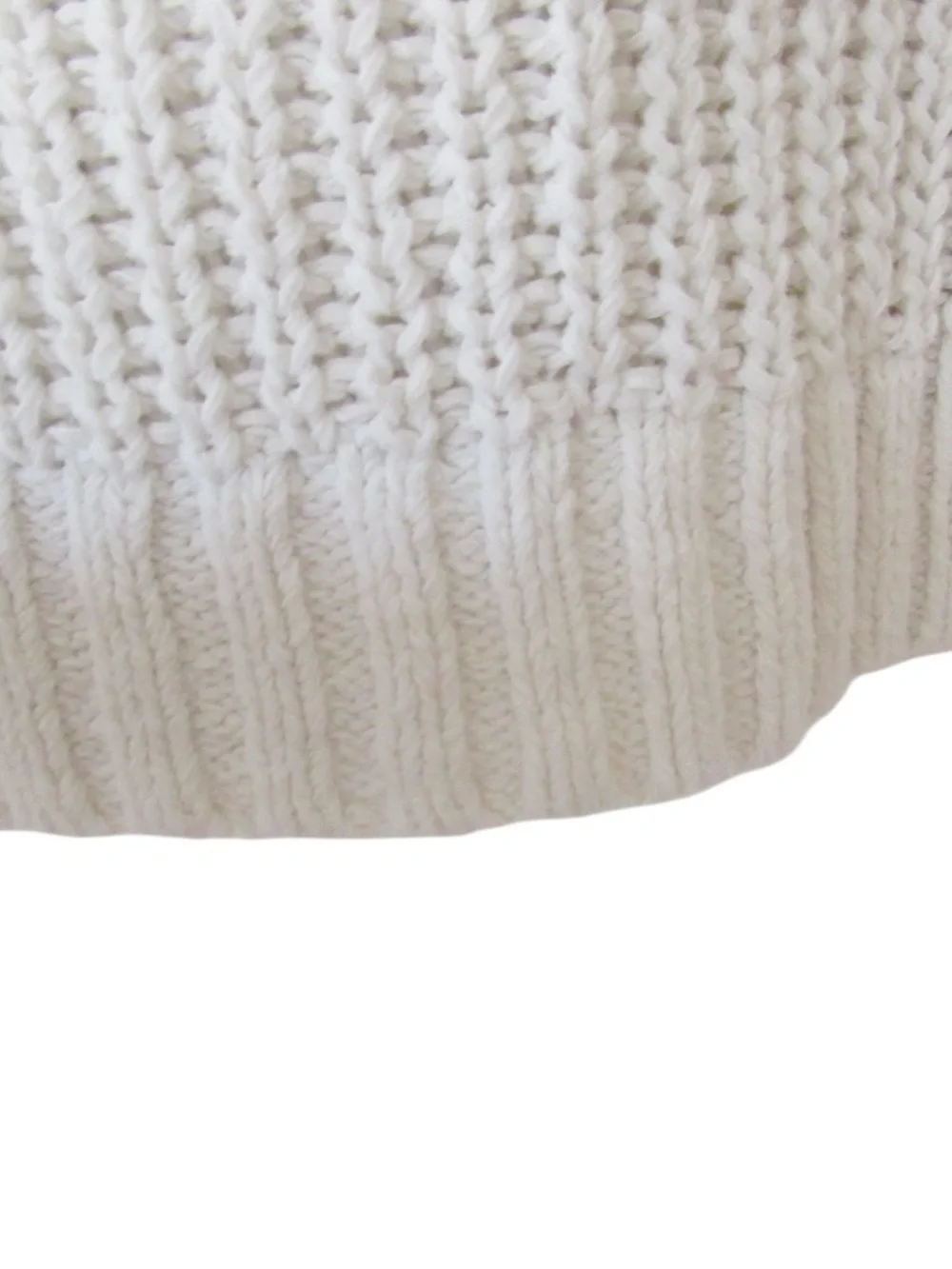 Abercrombie Fitch Easy Shaker Sweater Tank Large White Chunky Knit Ribbed Trim - Picture 6 of 9